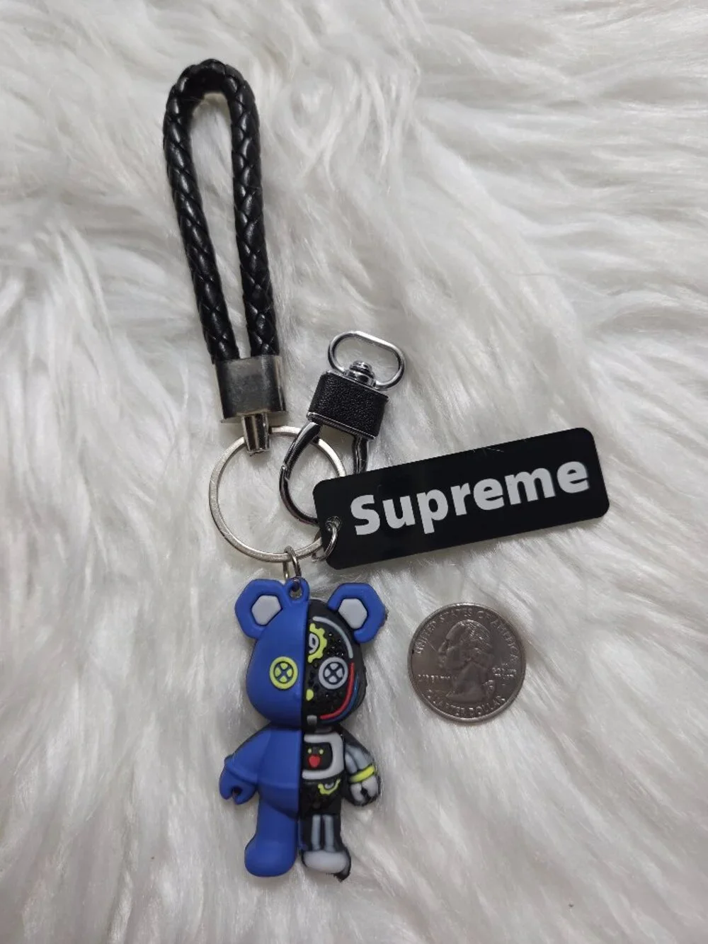Cyborg Bear Design Keychain